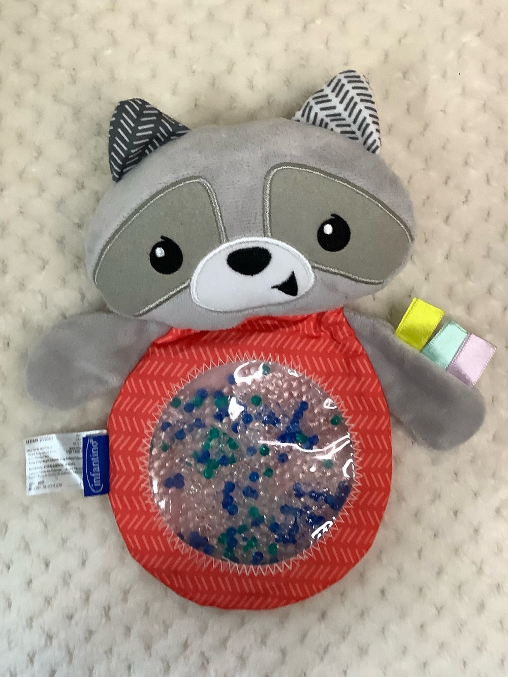 Infantino Seek and Squish Sensory Pal Raccoon Baby Sensory Toy 8in